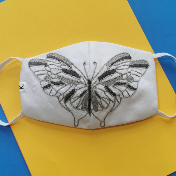 Hand Embroidered Butterfly Mask